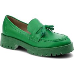 Zielone Mokasyny Chebello Wygodne Skórzane Buty. Zielone mokasyny CheBello, bez wzorów. Za 379.00 zł.