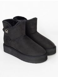 ISLAND BOOT Botki zimowe "Catalina" w kolorze czarnym rozmiar: 36. Czarne botki Island Boot, bez wzorów, bez obcasa, bez zapięcia. Za 160.96 zł.