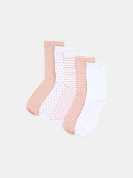 Skarpetki z bawełną 5 pack - różowy. Czerwone skarpetki Sinsay, bez wzorów, z bawełny. Za 19.99 zł.