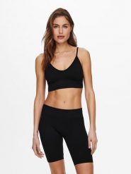 ONLY Biustonosz top Vicky 15201539 Czarny. Czarne biustonosze ONLY, bez wzorów, z syntetyku. Za 49.99 zł.