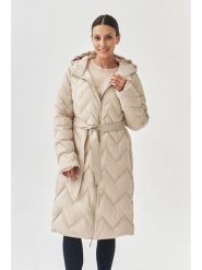 TATUUM Płaszcz pikowany "Gami" w kolorze kremowym rozmiar: 44. Brązowe płaszcze Tatuum, bez wzorów, z tkaniny, bez kaptura. Za 482.45 zł.