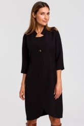 Sukienka marynarka elegancka żakietowa asymetryczna midi czarna. Czarne marynarki i żakiety Stylove, xl, bez wzorów, biznesowe, bez ramiączek. Za 309.00 zł.