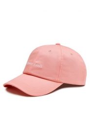 Tommy Jeans Czapka z daszkiem Linear Logo AW0AW15845 Różowy. Czerwone czapki z daszkiem Tommy Jeans, bez wzorów, z bawełny. Za 79.99 zł.