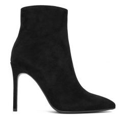 Botki Eva Minge. Czarne botki Eva Minge, bez wzorów, bez obcasa, na szpilce, bez zapięcia. Za 429.99 zł.
