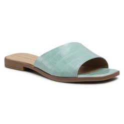 Klapki Lasocki. Zielone klapki Lasocki, bez wzorów, bez obcasa, bez zapięcia. Za 57.99 zł.