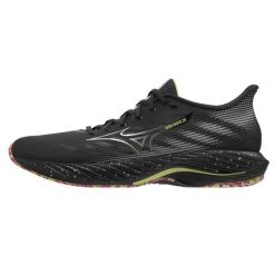 Buty Mizuno Wave Rider 28 J1GC246301 czarne. Czarne buty do biegania bez wzorów, bez zapięcia, do biegania, mizuno wave. Za 760.23 zł.