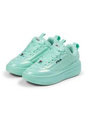 Buty sportowe damskie Fila Superbubble. Niebieskie buty treningowe Fila, bez wzorów, z gumy, bez zapięcia, trekkingowe. Za 299.00 zł.