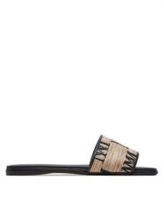 Max Mara Klapki Logoslide 2414521332600 Beżowy. Brązowe klapki Max Mara, bez wzorów, z materiału, bez obcasa, bez zapięcia. Za 1,979.00 zł.
