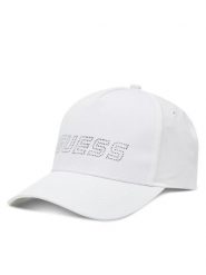 Guess Czapka z daszkiem V5GZ01 WO08O Biały. Białe czapki z daszkiem Guess, z aplikacjami, z bawełny. Za 79.99 zł.