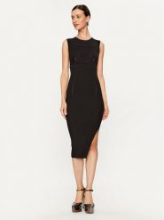 Pinko Sukienka koktajlowa Beribal 101869 A16R Czarny Slim Fit. Czarne sukienki Pinko, l, bez wzorów, z syntetyku, wizytowe, bez kołnierzyka, bez ramiączek. Za 469.99 zł.