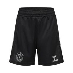 Spodenki trzeciego kompletu dziecięce ASSE 2022/23. Czarne szorty Hummel, bez wzorów, młodzieżowe. Za 237.00 zł.