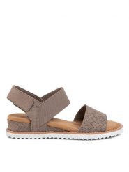 Skechers Sandały BOBS Desert Kiss 31440/TPE Brązowy. Brązowe sandały Skechers, bez wzorów, z materiału, bez obcasa, na płaskiej podeszwie, bez zapięcia. Za 199.99 zł.