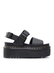 Dr. Martens Sandały Voss Quad 26725001 Czarny. Czarne sandały Dr Martens, bez wzorów, ze skóry, bez obcasa, na koturnie, bez zapięcia. Za 459.99 zł.