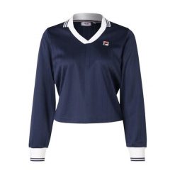 Damska koszulka polo z długim rękawem Fila Lawe. Niebieskie t-shirty sportowe Fila, m, bez wzorów, z materiału, bez ramiączek, trekkingowe. Za 230.50 zł.