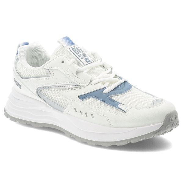 Białe Sneakersy Big Star Sportowe Obuwie Damskie. Białe buty sportowe lifestyle BIG STAR, bez wzorów, z materiału, bez zapięcia, trekkingowe. Za 144.99 zł.