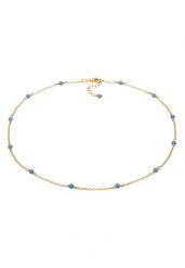 Elli Damski filigranowy Trend z perłami agatu w kolorze niebieskim w pozłacanym srebrze próby 925 Sterling Silver Bransoletki na nogę 1 ct. Niebieskie bransoletki Elli, z agatem, pozłacane. Za 293.99 zł.