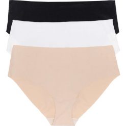 Figi panty z mikrofibry, cięte laserowo (3 pary) bonprix czarny + cielisty + biały. Bokserki damskie marki KALENJI. Za 44.97 zł.