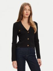 Guess Kardigan W5YR11 Z0130 Czarny Regular Fit. Czarne swetry Guess, xs, z aplikacjami, z wiskozy, bez ramiączek. Za 479.99 zł.