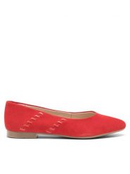 Lasocki Baleriny RST-KAJA-34 Czerwony. Czerwone baleriny Lasocki, bez wzorów, ze skóry, bez obcasa, bez zapięcia. Za 169.99 zł.