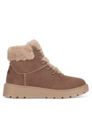 Rieker Botki 70402-24 Brązowy. Brązowe botki Rieker, bez wzorów, bez obcasa, na płaskiej podeszwie, bez zapięcia. Za 343.99 zł.