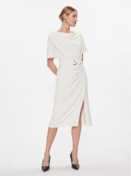 DKNY Sukienka codzienna DD3J233A Écru Regular Fit. Sukienki DKNY, na co dzień, bez wzorów, z syntetyku, bez kołnierzyka, bez ramiączek, proste. Za 319.99 zł.