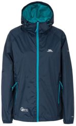 Kurtka damska Trespass Qikpac Marynarka Wojenna. Niebieskie kurtki przeciwdeszczowe Trespass, xl, bez wzorów, z poliamidu, bez kaptura, trekkingowe. Za 154.60 zł.