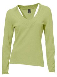 Heine Sweter w kolorze zielonym rozmiar: 48. Zielone swetry Heine, bez wzorów, z bawełny, bez ramiączek. Za 78.99 zł.