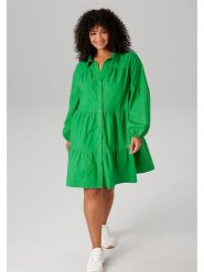 Aniston Sukienka w kolorze zielonym rozmiar: 46. Zielone sukienki Aniston, bez wzorów, z bawełny, bez kołnierzyka, bez ramiączek, mini. Za 61.46 zł.