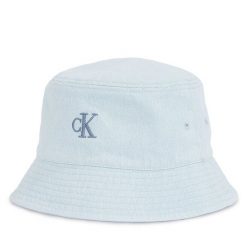 Kapelusz Calvin Klein. Niebieskie kapelusze Calvin Klein, bez wzorów, z denimu. Za 159.99 zł.