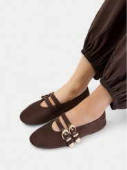 DeeZee Baleriny CEO-HY82405-1 Brązowy. Brązowe baleriny DeeZee, bez wzorów, z materiału, bez obcasa, bez zapięcia. Za 129.99 zł.