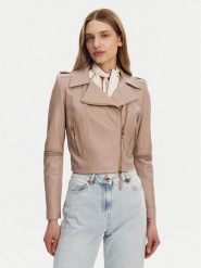 Elisabetta Franchi Kurtka skórzana GD-47Z-51E2-V1200 Beżowy Regular Fit. Brązowe kurtki Elisabetta Franchi, bez wzorów, ze skóry, bez kaptura. Za 2,989.00 zł.