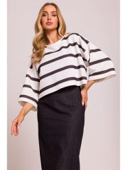 Made of emotion Bluzka w kolorze biało-czarnym rozmiar: XXL/3XL. Białe bluzki Made Of Emotion, xl, bez wzorów, bez kołnierzyka, bez ramiączek. Za 127.95 zł.