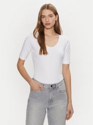 Calvin Klein T-Shirt K20K208050 Biały Slim Fit. Białe bluzki Calvin Klein, xxs, bez wzorów, z bawełny, bez kołnierzyka, bez ramiączek. Za 159.99 zł.