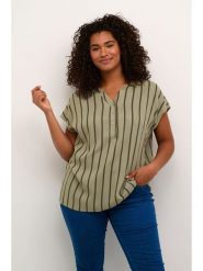 KAFFE curve Bluzka w kolorze zielono-czarnym rozmiar: 50. Zielone bluzki KAFFE curve, bez wzorów, z wiskozy, bez kołnierzyka, bez ramiączek. Za 60.99 zł.