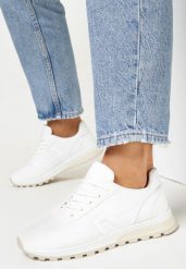 Białe Sneakersy Sznurowane Yerotte. Białe buty sportowe lifestyle Born2be, bez wzorów, sportowe, przed kostkę, bez zapięcia. W wyprzedaży za 72.24 zł.