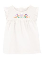 Carter's Top w kolorze kremowym rozmiar: 80. Brązowe topy carter's, s, bez wzorów, z bawełny, bez kołnierzyka, bez ramiączek. Za 24.17 zł.