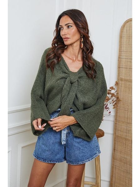 So Cachemire Sweter "Chiwel" w kolorze khaki rozmiar: XL. Brązowe swetry So Cachemire, xl, bez wzorów, z wełny, bez ramiączek. Za 218.05 zł.