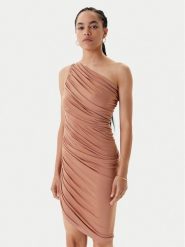 NORMA KAMALI Sukienka koktajlowa ST1253MD288833 Beżowy Slim Fit. Brązowe sukienki Norma Kamali, m, bez wzorów, z wiskozy, wizytowe, bez kołnierzyka, bez ramiączek. Za 1,339.00 zł.