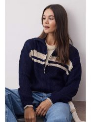 Trendyol Kardigan w kolorze granatowym rozmiar: M. Niebieskie swetry Trendyol, m, bez wzorów, ze splotem, bez ramiączek. Za 82.83 zł.