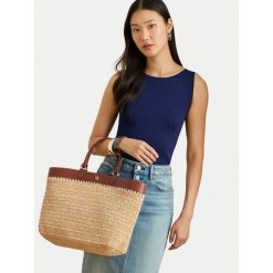 Torebka LAUREN RALPH LAUREN. Brązowe shopper bag Lauren Ralph Lauren, bez wzorów, bez dodatków. Za 1,659.00 zł.