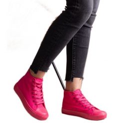 Ciemnoróżowe wysokie trampki Rafife. Czerwone trampki bez wzorów, eleganckie, bez zapięcia. Za 78.15 zł.