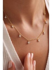 Lodie Silver Srebrny naszyjnik z elementami ozdobnymi - dł. 42 cm rozmiar: onesize. Szare naszyjniki Lodie Silver, z materiału, z cyrkonią, srebrne. Za 113.99 zł.