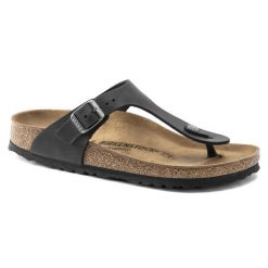 Unisex japonki Birkenstock Gizeh Oiled Leather czarne regular 0845251. Czarne japonki Birkenstock, bez wzorów, z materiału, eleganckie. Za 369.00 zł.