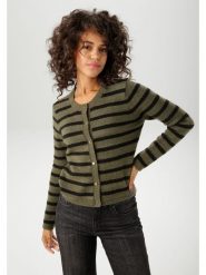 Aniston Kardigan w kolorze oliwkowo-czarnym rozmiar: 40. Brązowe swetry Aniston, bez wzorów, bez ramiączek. Za 72.45 zł.