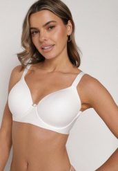 Biały Gładki Biustonosz Klasyczny Idahlina. Białe biustonosze Born2be, bez wzorów. Za 39.99 zł.