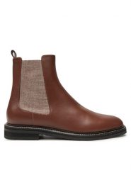 Pollini Sztyblety SA21083G1LTDG217 Brązowy. Brązowe botki Pollini, bez wzorów, ze skóry, bez obcasa, na płaskiej podeszwie, bez zapięcia. Za 1,699.00 zł.