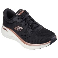 Buty do chodzenia damskie Skechers Bkrg Arch Fit. Czarne buty do biegania Skechers, bez wzorów, z materiału, bez zapięcia, do biegania, skechers sport. Za 379.99 zł.
