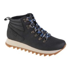 Trapery damskie, Merrell Alpine Hiker. Czarne traperki Merrell, bez wzorów, z materiału, casualowe, bez obcasa, bez zapięcia. Za 515.00 zł.