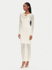 Marciano Guess Sukienka dzianinowa 5GGK45 5869Z Biały Regular Fit. Białe sukienki Marciano Guess, z aplikacjami, z dzianiny, bez kołnierzyka, bez ramiączek. Za 519.99 zł.