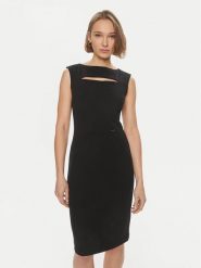 Calvin Klein Sukienka koktajlowa K20K207035 Czarny Slim Fit. Czarne sukienki Calvin Klein, bez wzorów, z syntetyku, wizytowe, bez kołnierzyka, bez ramiączek. Za 499.99 zł.